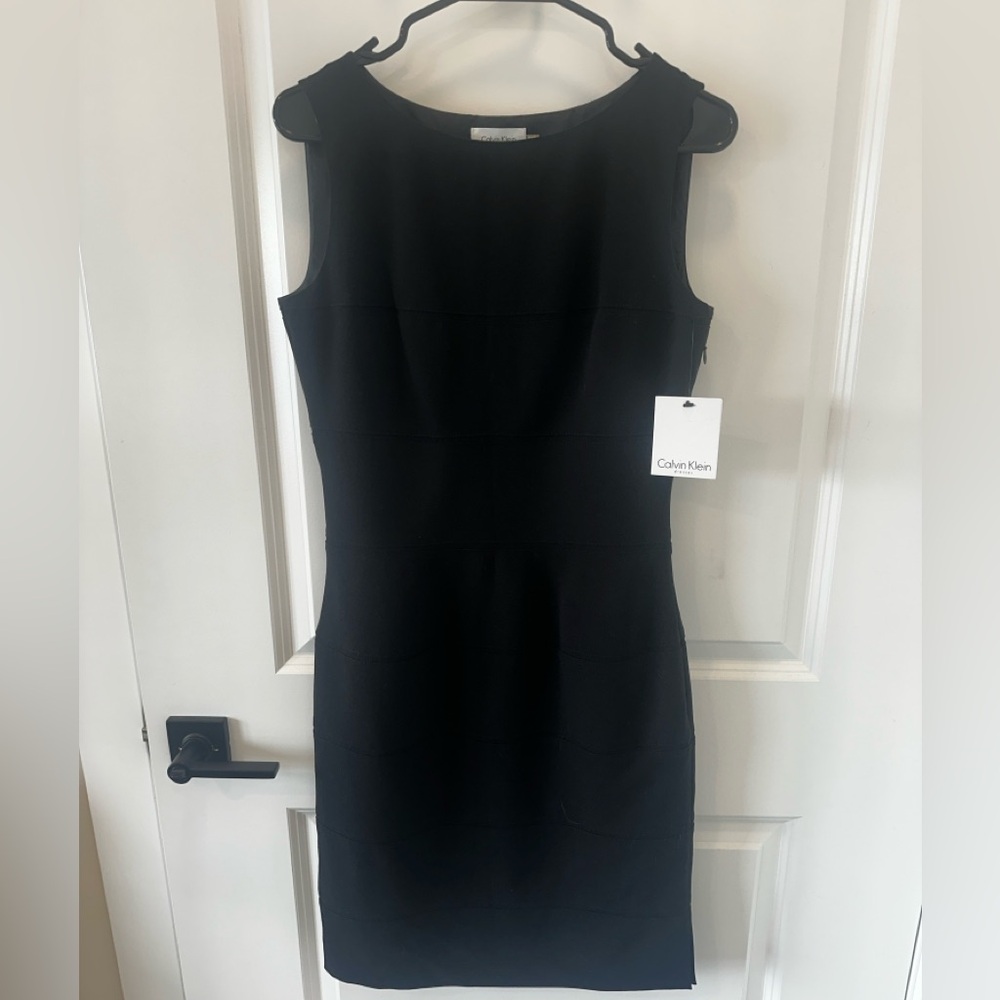 NWT Calvin Klein Women's Classic Black Midi Dress